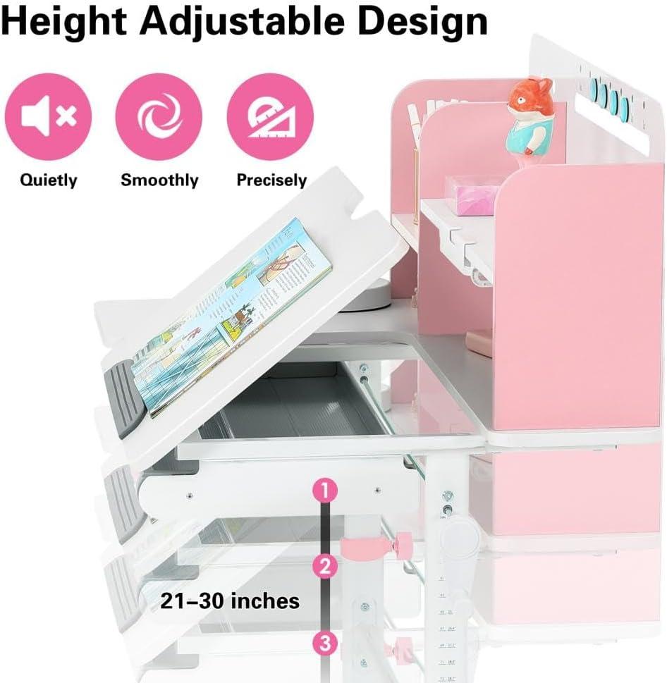 Why We Love the ‍COSVALVE Pink Kids ⁢Desk: Adjustable, Stylish, and Sturdy